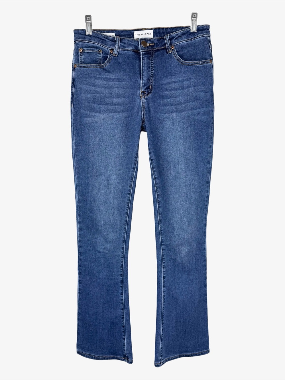 Tribal Audrey Mid-Rise Micro Flare Jeans 8 Dark Wash Stretch Bootcut Retro Boho